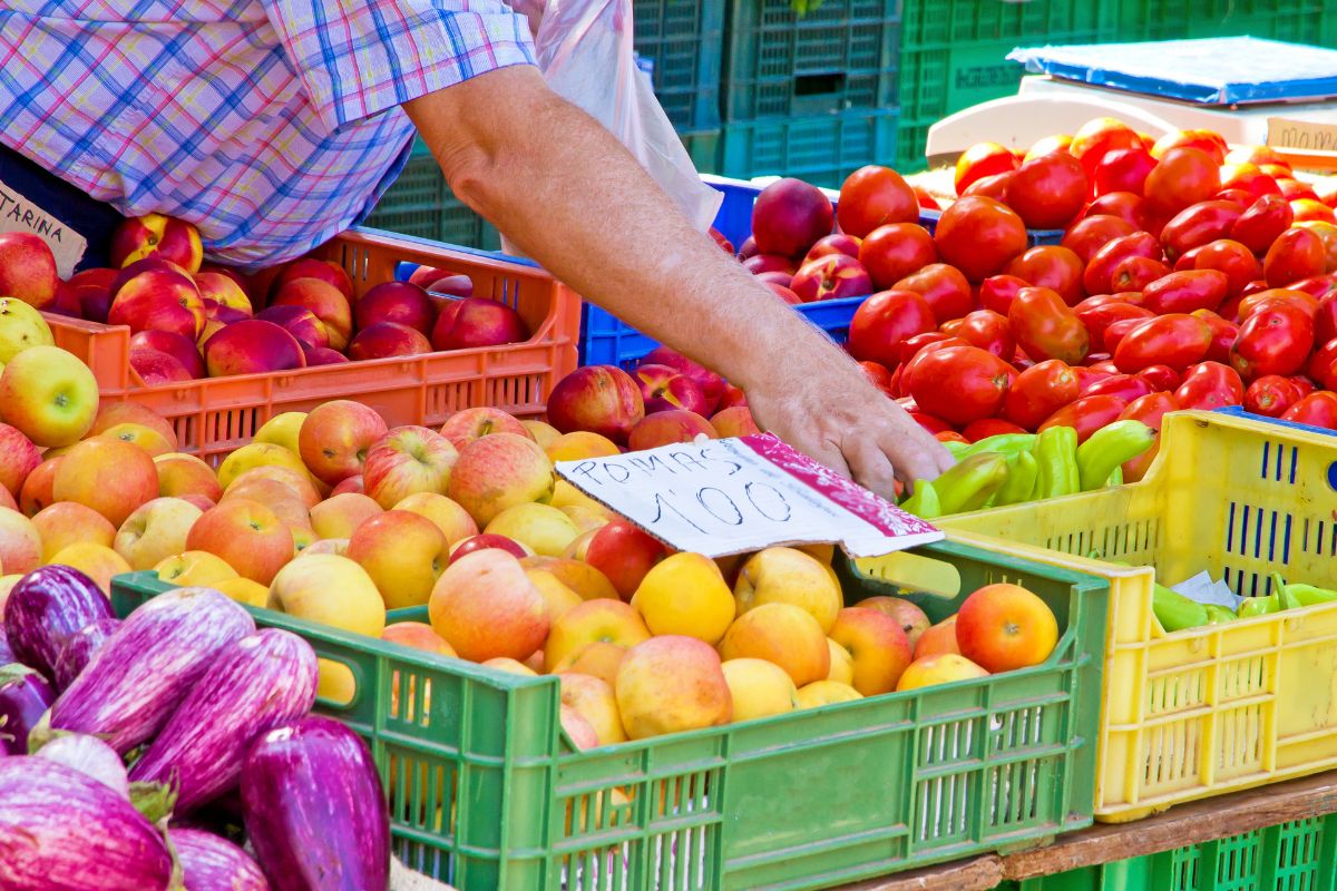 Fresh fruit at market in Santa Maria, Mallorca